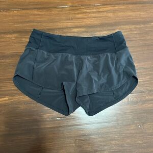 lululemon, speed up low rise short 2.5”, black, size 2